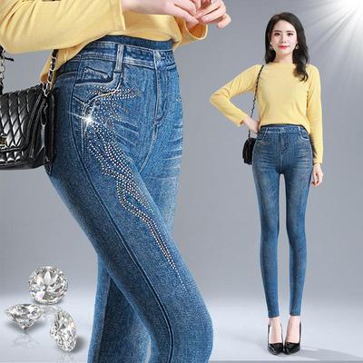 Leggings für Damen im Herbst und Winter, kleine Fußhosen, hohe Taille, große Größe, dünne Bleistifthosen, Baumwollhosen