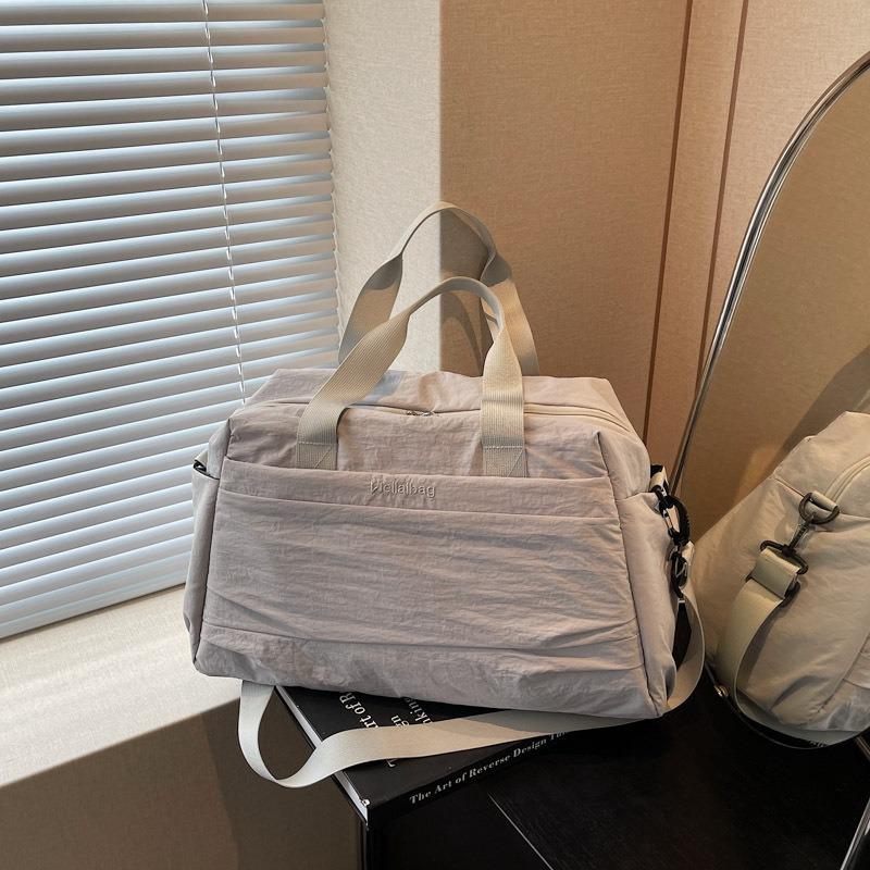 Lightweight bag women's large-capacity handbag canvas short business trip tote bag men's versatile shoulder messenger bag