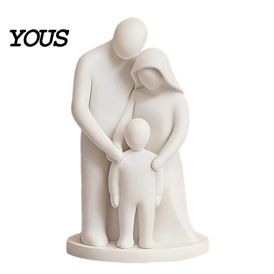 Minimalist Family Decor of 3 Figurine, 3D Printed Parents And Kids Statue, Office Desk Accessory Abstract Sculpture for Living Room