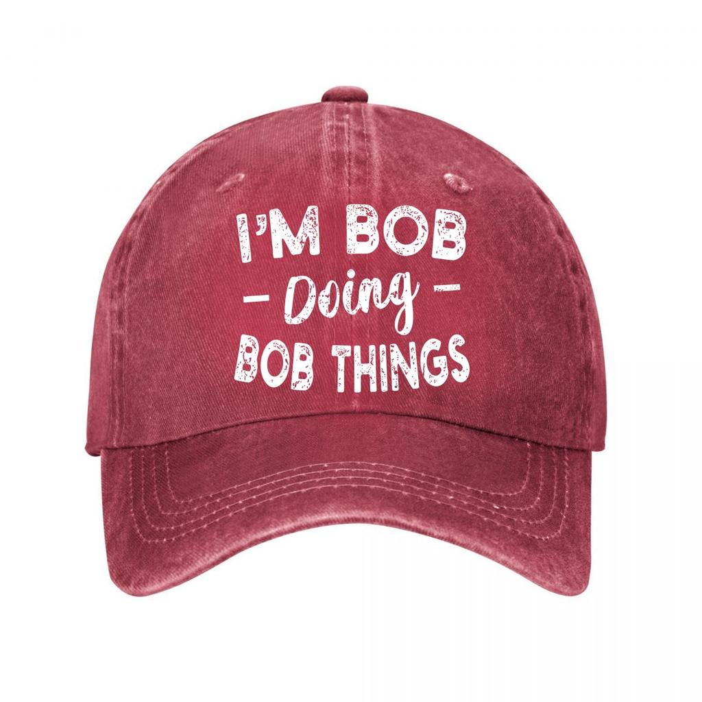 Im Bob Doing Bob Things Vintage Baseball Cap New Vintage Washed Cotton Baseball Cap Parent Kids Sun Hats