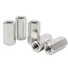 5PCS M10 Hex Coupling Nut Stainless Steel Rustproof Silver Connector Nut for Bolts Studs