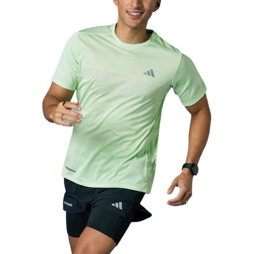 Adidas Crew Neck Solid Color Small Logo Pullover Short Sleeve T-Shirt Men Tops Light-Green IL7195