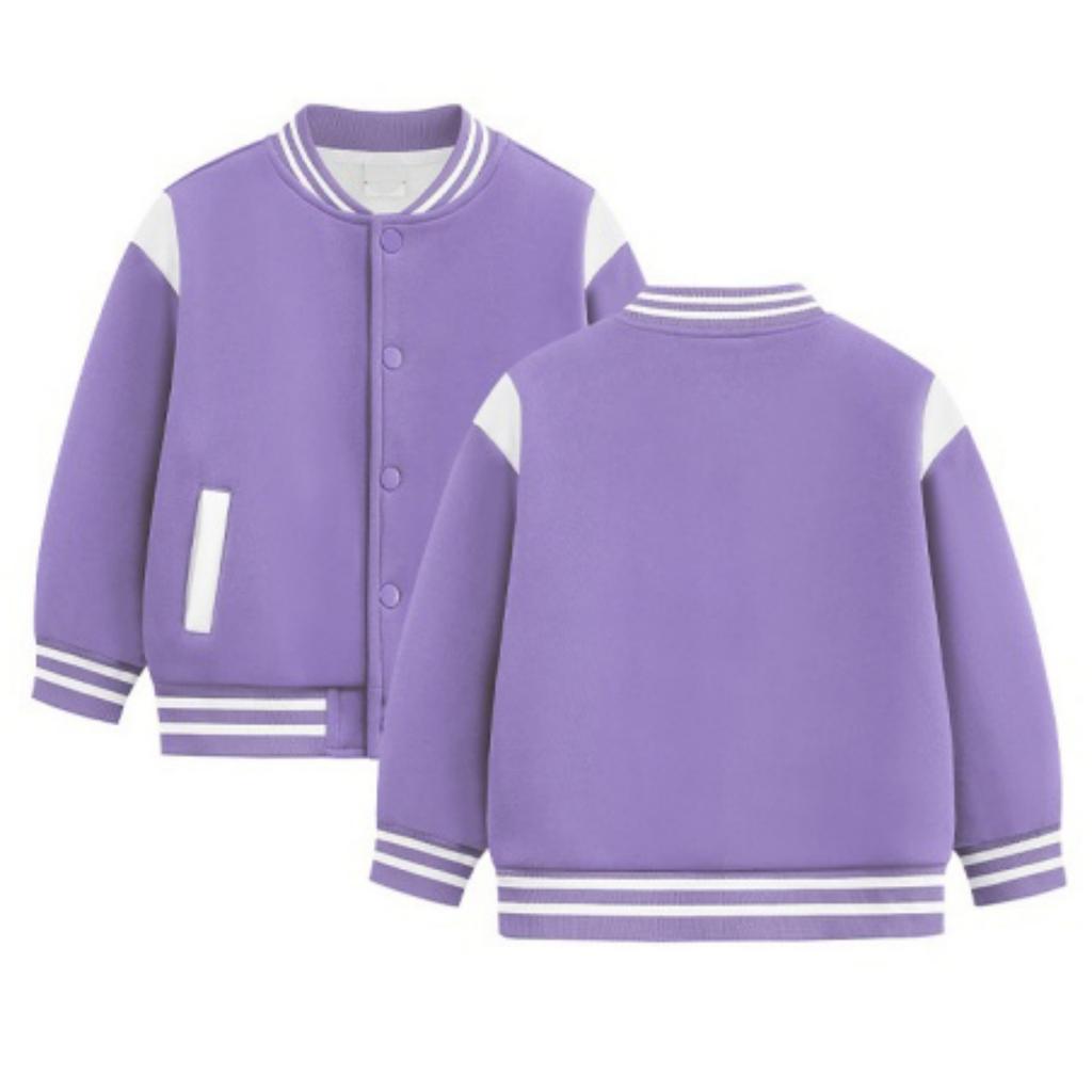Kids Boys Girls Baseball Jacket Cardigan, Color Button Down Casual Outerwear for Spring and Fall