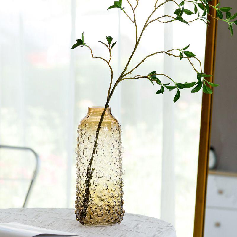 Bubble Patterned Belly Glass Vase Accessories Home Room Dining Table Flower Arrangement Decoration Homestay Villa Desk Ornaments