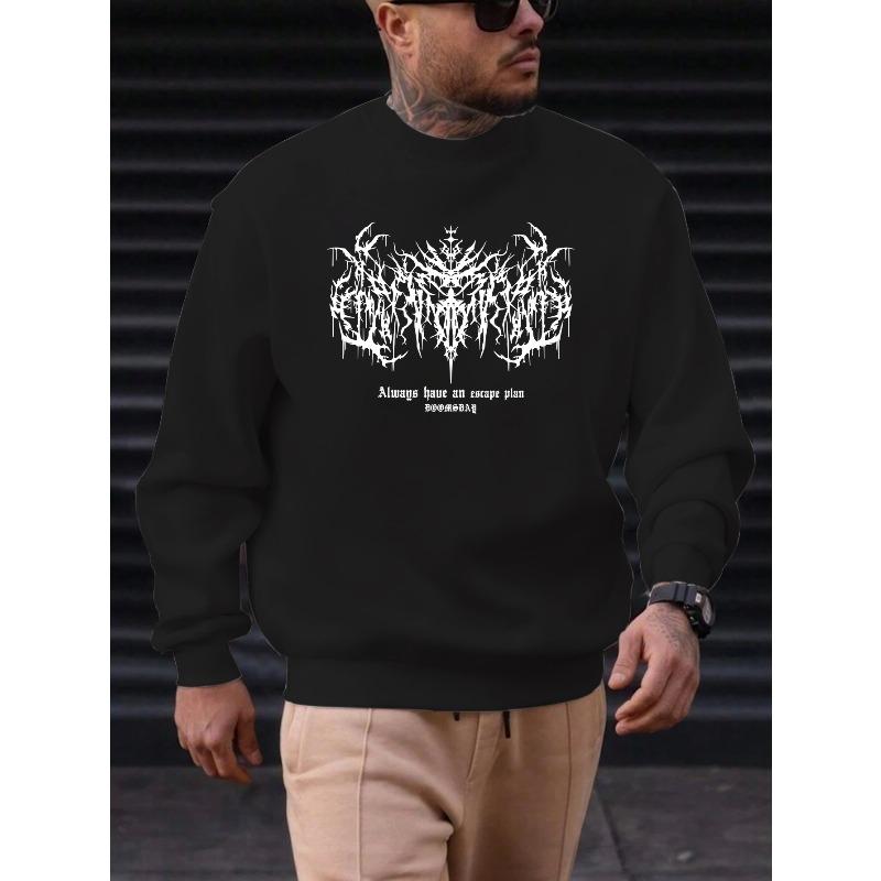 Men'S Casual Fashion Hoodie with Gothic Patterns
