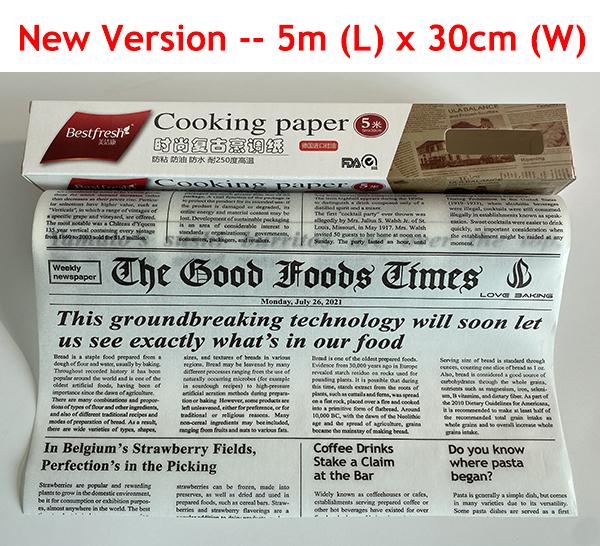 2/5M Parchment Paper Baking Sheets, Non-stick Oilpaper Wax Paper for Food Packaging, Deli Paper Basket Liner Sandwich Wrapper
