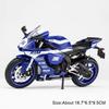1:12 V4S R1M Motosiklet Oyuncak Minyatür Araba Döküm Alaşım Model Ses Işık Ön Tekerlek Yönlendirme Amortisörlü Araçlar Çocuk Hediye