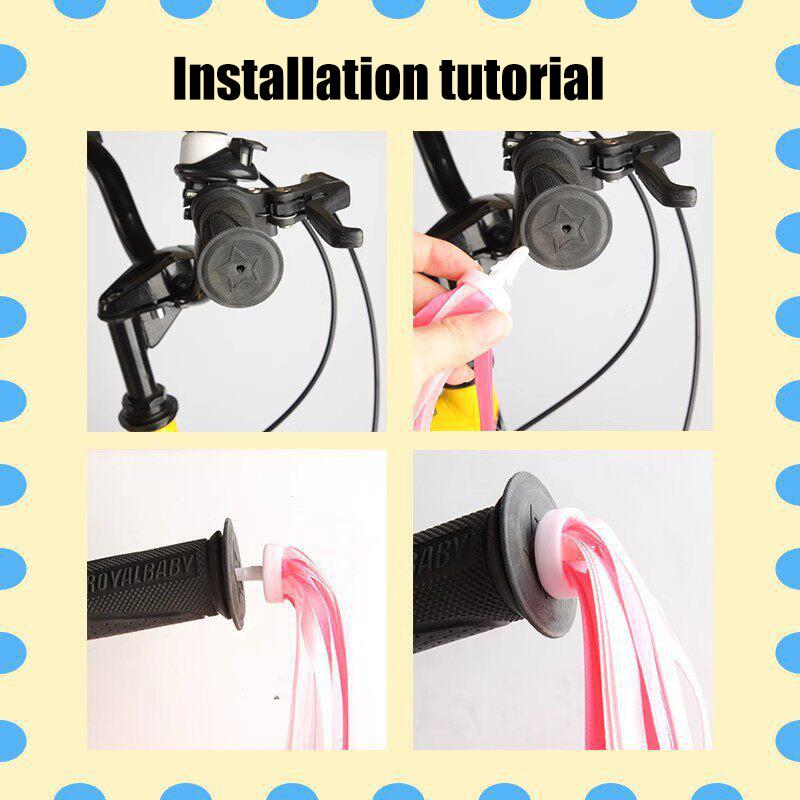 Kids Bike Handlebar Streamers Kids Scooter Handlebar Ribbons Streamers Handle Flowing Colorful Tassel Accessory For Kids Bicycle