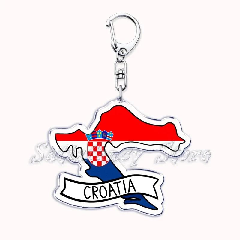 France Scotland Country Maps with Name Acrylic Keychains Keyring for Accessories Bag Pendant Key Chain Ring Jewelry Friend Gifts