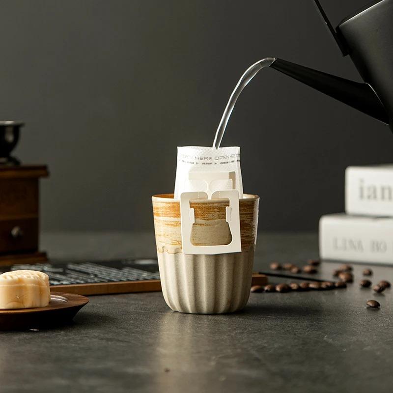 Restaurant Kiln Coffee Cup Japonské kameninové hrnky Šálky na kávu Velký šálek vody Japonský jednoduchý přechodový hrnek Nádobí kuchyně