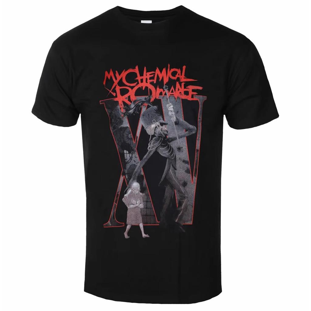2026 Summer My Chemical Romance Graphic Cotton T-shirt Men Women Vintage Top Hip Hop Streetwear Oversized T-shirt