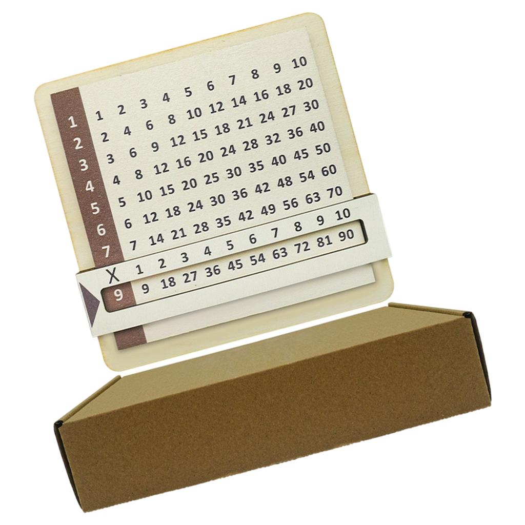 Sliding Action Wood Multiplication Table Math Teaching Aid Multiplication Learning Tool Sliding Board for Children