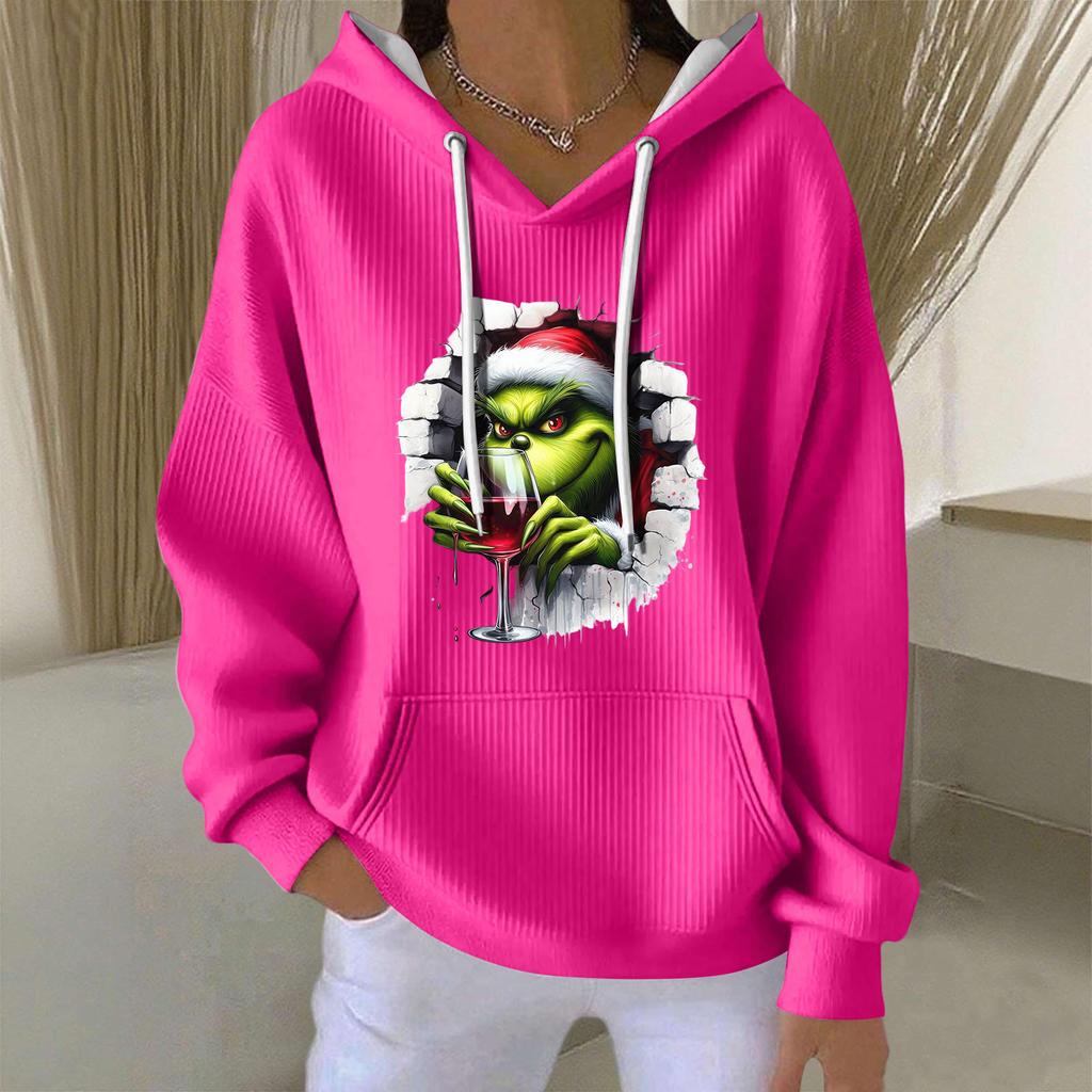 Women's Fashion Casual Christmas Angel Print Pullover Long-Sleeve Sweatshirt