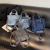 Denim Handtasche Damen Einfarbig Umhängetasche Pendler Schultertasche