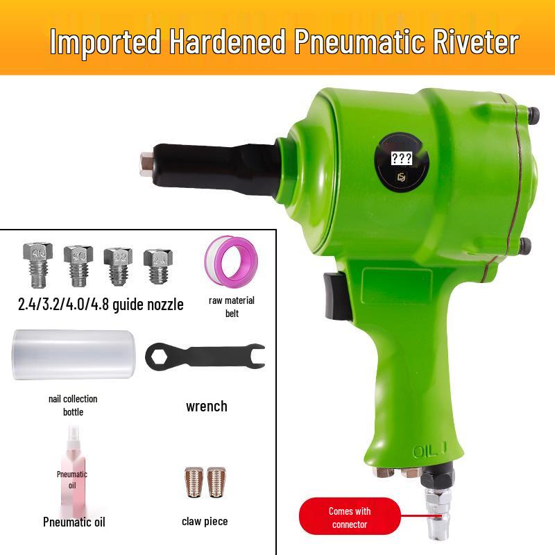Pneumatic Aluminum Rivet Gun, Pistol-Type Self-Priming Riveting Tool