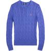 Polo Cable Knit Cotton Crew Neck Sweater Women Sweater 211971869-018