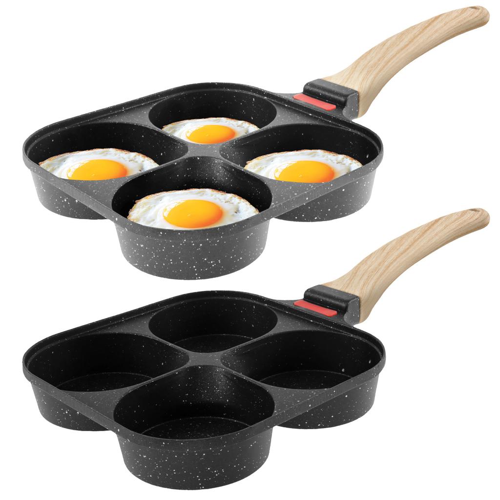 Egg Frying Pan Nonstick Pancake Pans 4-Cups Cookware Pancake Pan Egg Pan Suitable for Gas Stove Induction Cooker Breakfast Maker