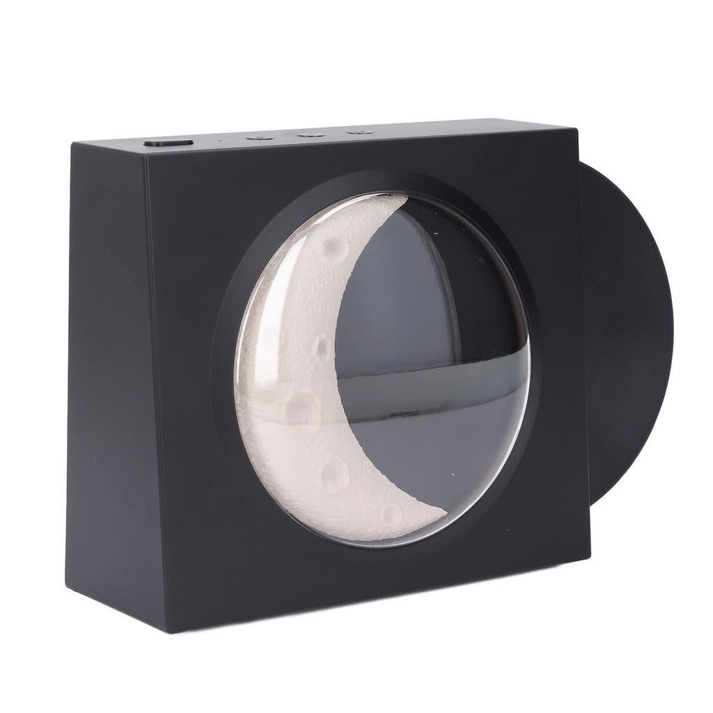 Retro BT Speaker Moon Alarm Clock Innovative Wireless Small Speaker for Home Office Moon Rock Black