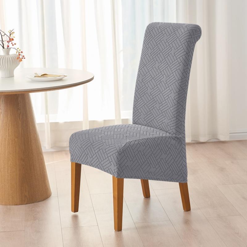 1/4/6pcs Solid Color XL Size Chair Cover Non-Slip High Back Chair Cover Dining Room Chair Slipcovers for Wedding Banquet Party