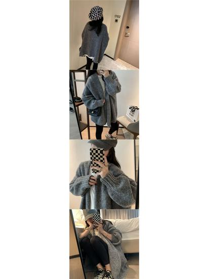 Lazy Style Gentle Cardigan: Loose, Thickened Knit Sweater for Autumn and Winter