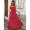 Europe, America 2026 Summer New Vacation Ruffle Edge Slim and Thin Long Suspender Dress Women