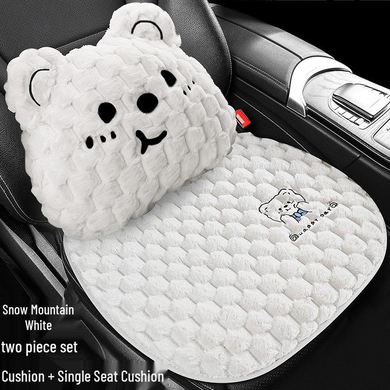 Universal Plush Fleece Car Seat Cushion: Thick, Cozy, and Cute for Autumn and Winter