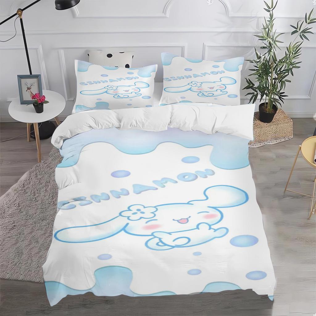 Cinnamoroll Kawaii Bedding Sets Cute Comforter Cover Bed Cover Duvet Cover Pillow Case 2-3 Pieces Sets Kids Adult Size