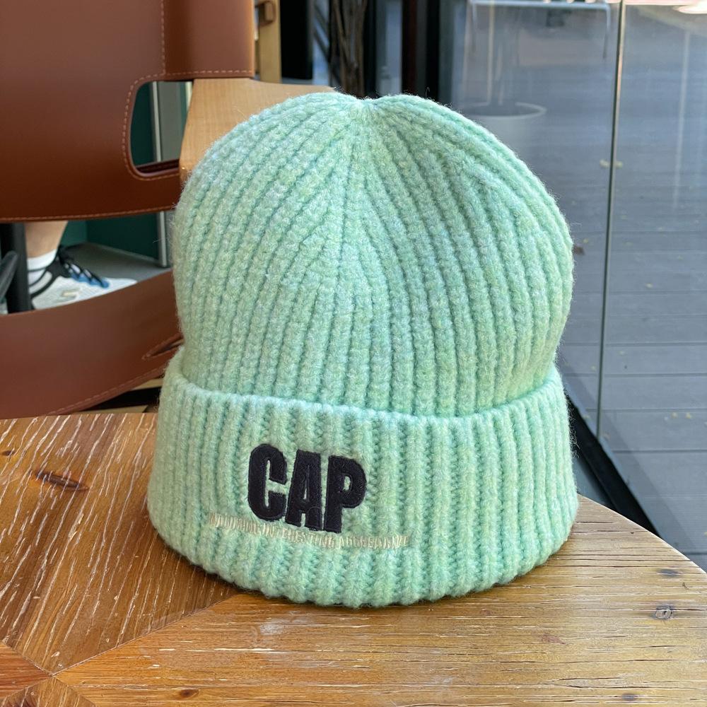 Autumn and Winter New Style Knitted Woolen Hat for Women Alphabet Versatile Couple Pullover Hat  Hip Hop Trendy Warm and Cold Hat for Men