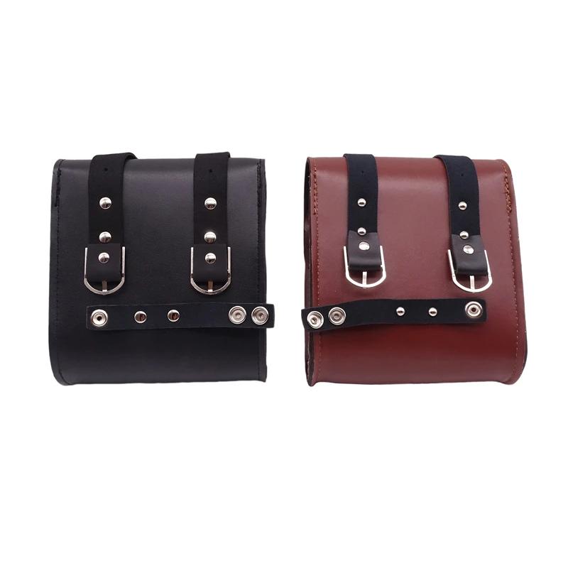 Mini manubrio universale per moto Sissy Bar Borsa laterale Borsa per attrezzi in pelle PU per Harley Honda Kawasaki Yamaha Suzuki