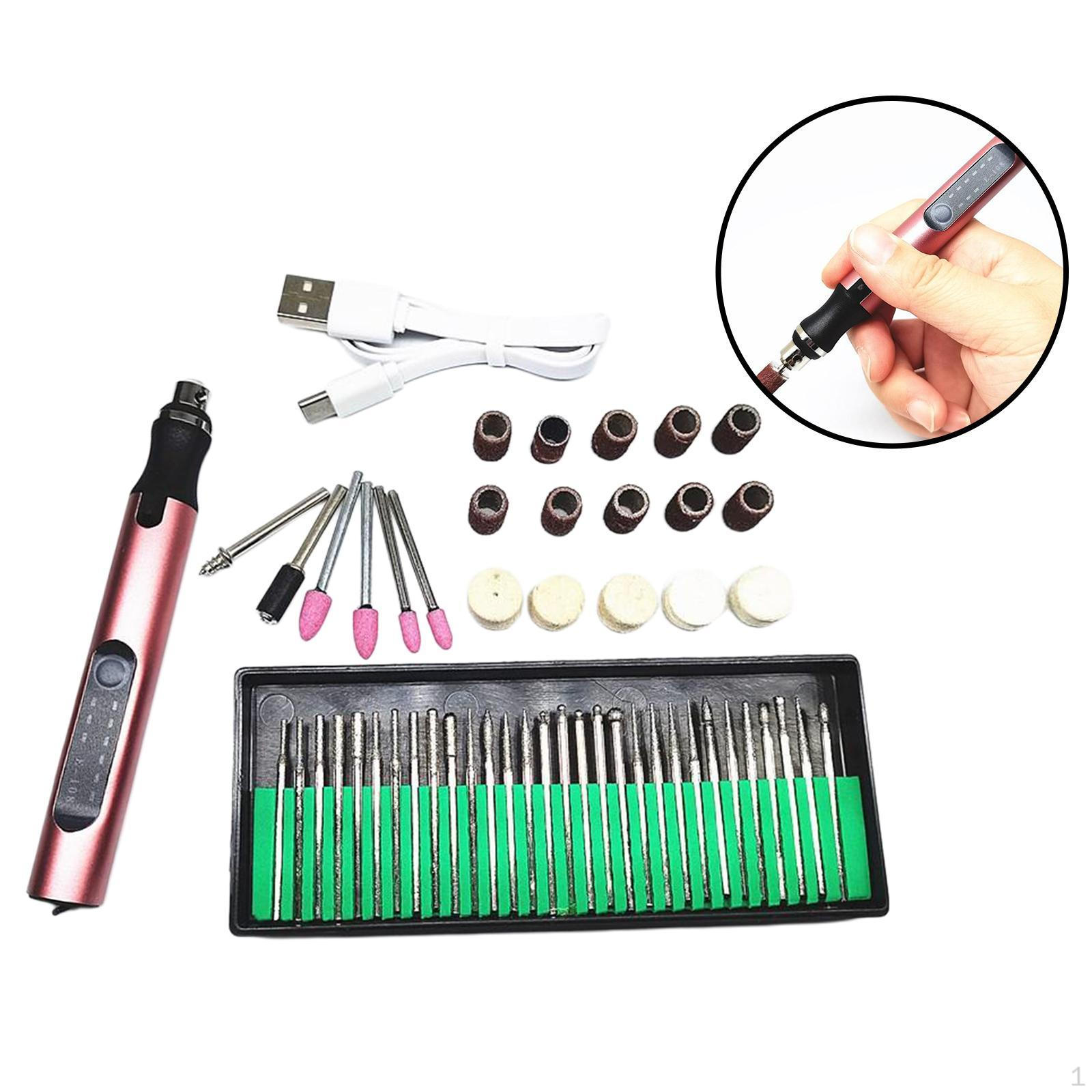 

Electric Drill File Pen 53PCS Rose Gold