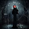 183cm Life Size Animated Grim Reaper Halloween Decoration, Scary Halloween Animatronics Decor with Sound Touch Activated