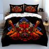 "Samurai Demon Skull Design Trio" Exquisite Three-Piece Bedding Set Gift For Kids And Adults