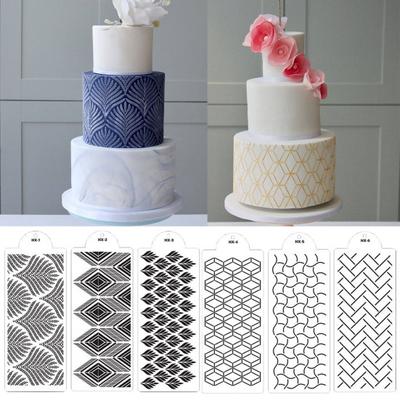 Embossing Mold Wheat Spike Pattern Heat Resistant PET Spraying Cake Border Stencil for Home