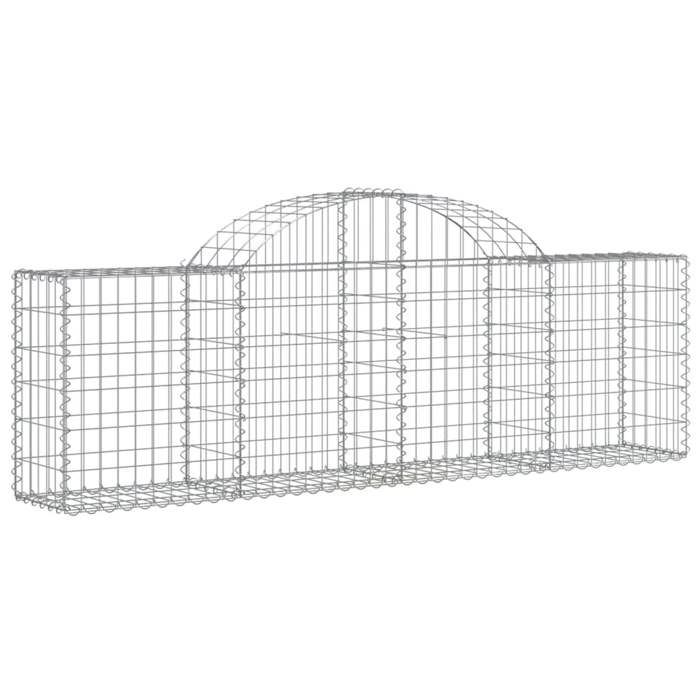 VidaXL Paniers à gabions arqués 5 pcs 200x30x60/80 cm Fer galvanisé, gabion, cage de gabion, panier de mur de gabion, mur de 3146071
