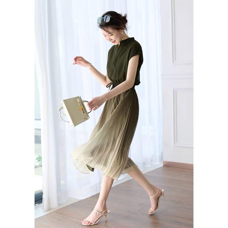 

Женское плиссированное платье-миди 2022 года, французский дизайн, высокого класса, с поясом XL