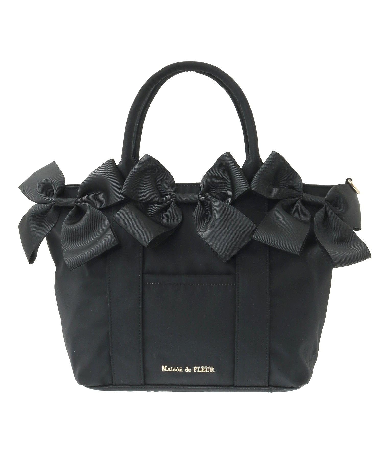 Maison de FLEUR Volume Ribbon Tote Size Tote 08001388900 2-Way Bag, Black, F, Bag, чёрный