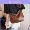 Crossbody Retro Dumpling Bag Stylish Square Bag Women Zipper Closure Casual Use