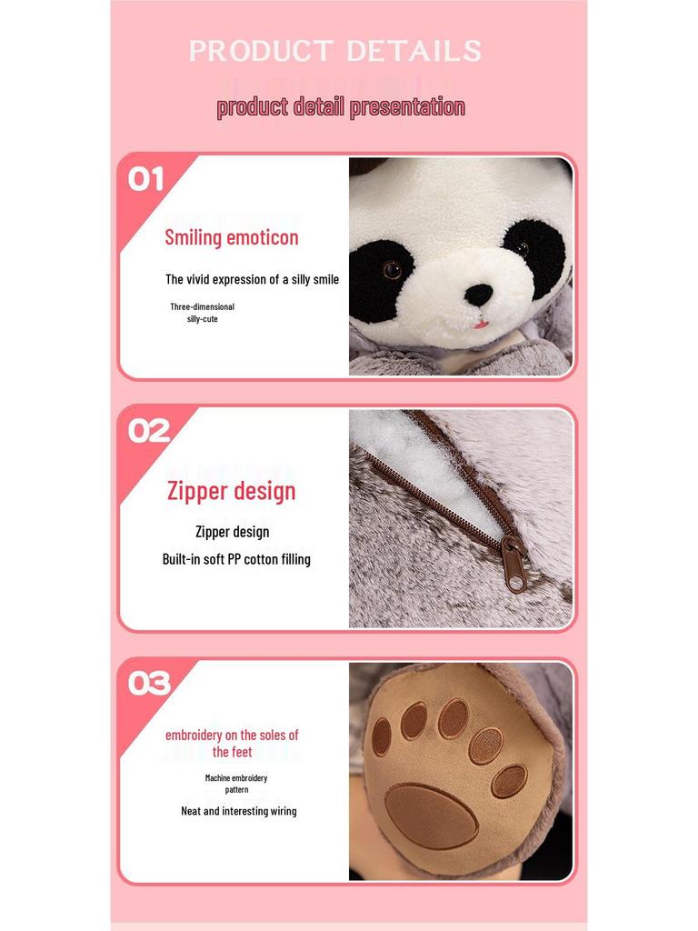 Giant Panda Plush Toy with Heart - Cute, Huggable Bear Doll, Large Pillow Gift