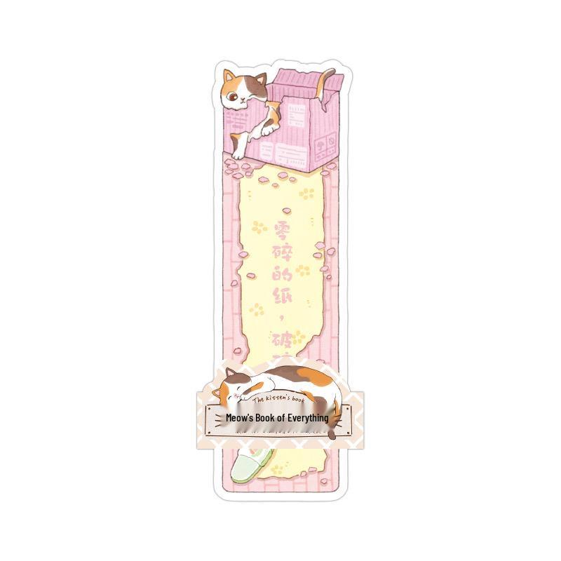 Glitter Cat Bookmark - Cute, Writable, Creative Gift for Students