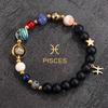 Universe Galaxy Eight Planets 12 Constellation Bracelets For Women Men Natural Stone Solar System Bracelets Jewelry Gifts
