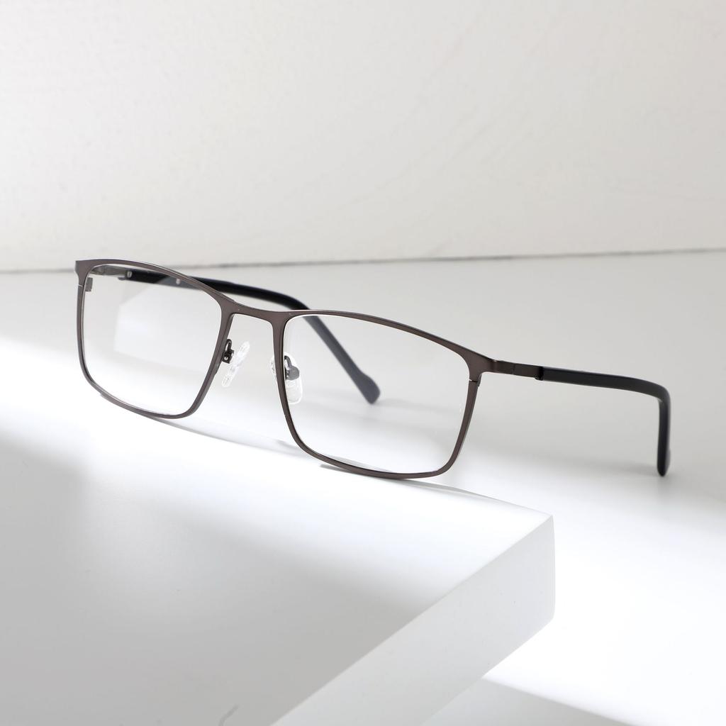 Men'S Business Glasses Frame Plain Face Metal Box Advanced Myopia Flat Light Glasses Frame
