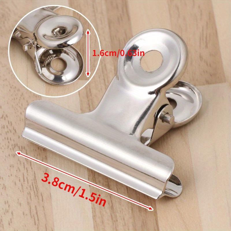 6pcs Stainless Steel Chip Clips Bag Clips Food Clips File Binder Clips For Pictures Photos Home Kitchen Office School Supplies
