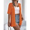 Damen Frühlings- und Sommer-Häkel-Kurzarm-Strickjacke Urlaubs-Sonnenschutz-Strickjacke