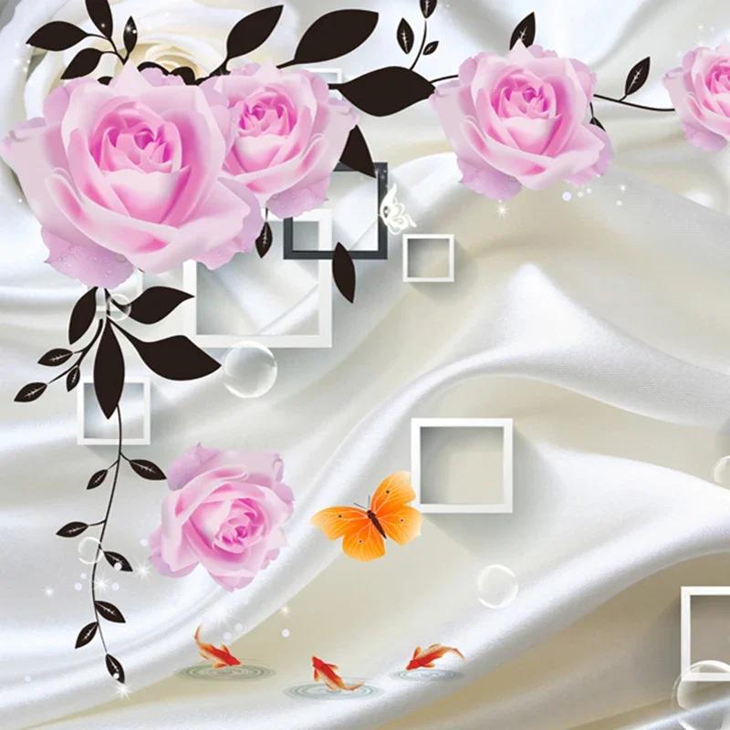 Fototapete für Schlafzimmer, Wohnzimmer, TV-Hintergrund, Wohnkultur, Rose, Blume, Wandbild, Tapete