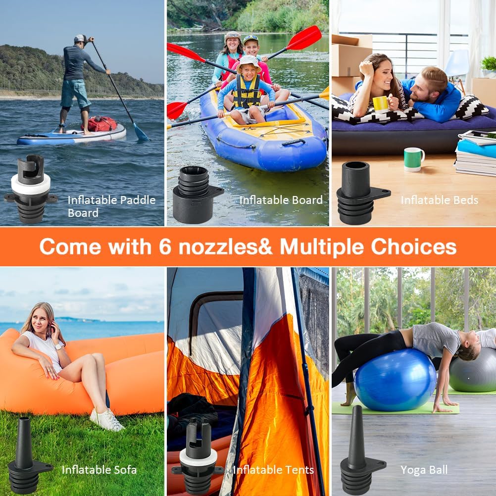 20 PSI přenosné vzduchové čerpadlo nafukovací DC SUP čerpadlo elektrické nafukovací vyfukovací vzduchové čerpadlo pro surfování, paddleboard, loď, kajak