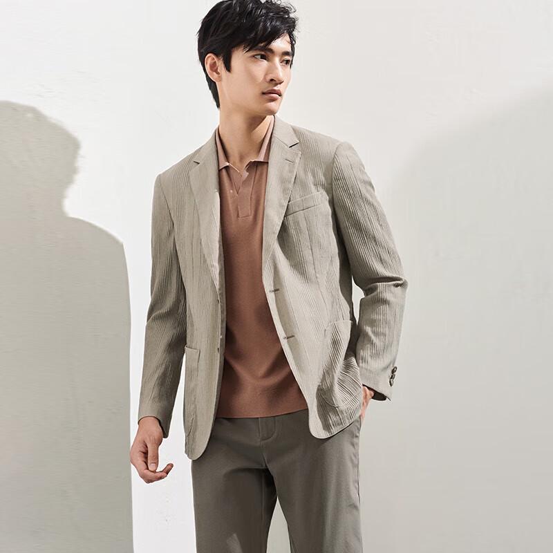 Baoxiniao Men's Plaid Jacquard Business Casual Blazer