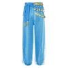 Girls Ethnic Dance Trousers Sequined Dots Design Chiffon Fabric Elastic Waist Bloomers Performance Pants