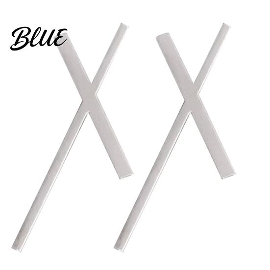Double-bar Crossed Brooch 2Pcs Men Suit Brooch X-Shaped Lapel Pin 2pcs серебряный