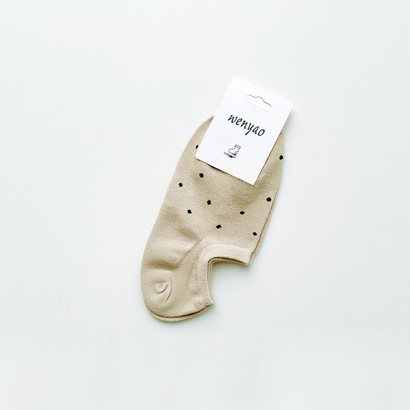 

Женские летние тонкие дышащие носки-лодочки с волнистым точечным узором и неглубоким вырезом, не сползающие с пятки 1 pair хаки