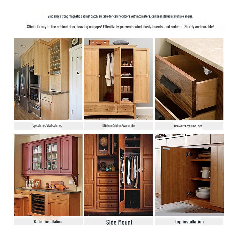 Zinklegering Antik Skåp Magnetlås - Stark Rund Magnet för Skåp, Garderober och Kraftig Möbelbeslag.